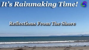 Ocean and beach horizon, thumbnail for "Reflections From The Shore," an It's Rainmaking Time! episode