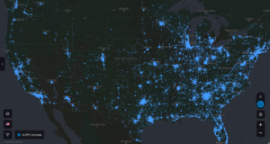 Map showing automated license plate reader camera locations across the United States.